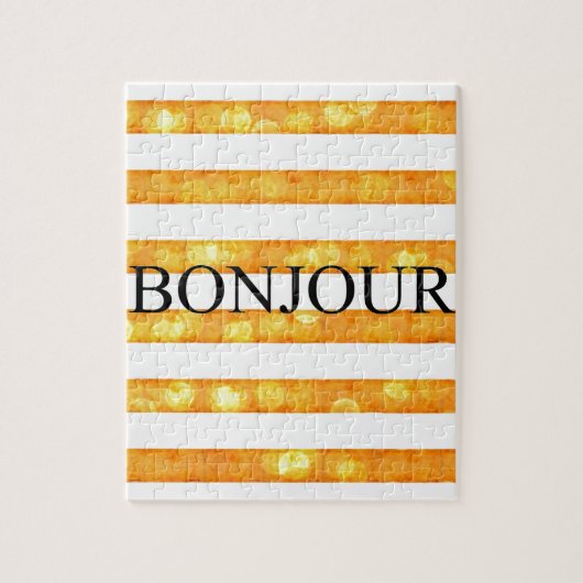 ボンジュールオレンジストライプ《写真》ぼけ味 ジグソーパズル (縦)