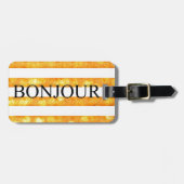 ボンジュールオレンジストライプ《写真》ぼけ味 ラゲッジタグ (正面横)