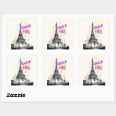 ボンジュールカラフルパリ スクエアシール (シート)