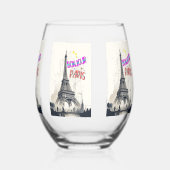 ボンジュールカラフルパリ ステムなしワイングラス (裏面)