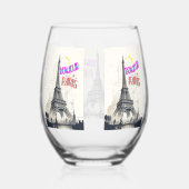 ボンジュールカラフルパリ ステムなしワイングラス (右)