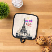 ボンジュールカラフルパリ 鍋敷き (トップダウン)