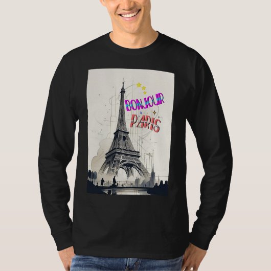 ボンジュールカラフルパリ Tシャツ (正面)
