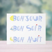 ボンジュールグッドデイグッドナイトボンソーフランスの アクリルサイン (ニュートラル)