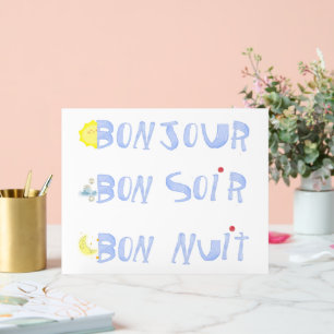 ボンジュールグッドデイグッドナイトボンソーフランスの アクリルサイン