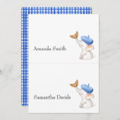 ボンジュールジンガフランスのムブルーベビーシャワー座席表 招待状 (正面/裏面)