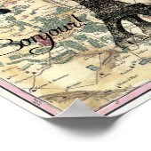 ボンジュールデパリヴィンテージマップアートプリント ポスター (角)