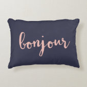 ボンジュールネイビー&ピンクピーチ アクセントクッション (正面)