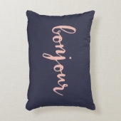 ボンジュールネイビー&ピンクピーチ アクセントクッション (正面(垂直))