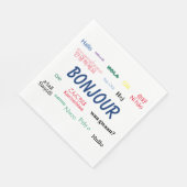 ボンジュールハローマルチランゲージワールドトラベルカラフル スタンダードランチョンナプキン (角)