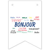 ボンジュールハローランゲージズワールドトラベルカラフル バンティングフラッグ (第3の旗)