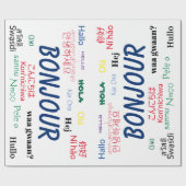 ボンジュールハローランゲージズワールドトラベルカラフル ラッピングペーパー (フラット)