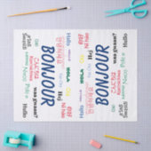 ボンジュールハローランゲージズワールドトラベルカラフル 薄葉紙 (クラフト)