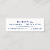 ボンジュールハローワールドトラベル言語カラフル名 スキニー名刺 (裏面)