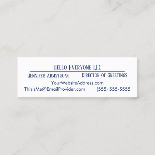 ボンジュールハローワールドトラベル言語カラフル名 スキニー名刺 (裏面)