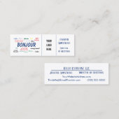 ボンジュールハローワールドトラベル言語カラフル名 スキニー名刺 (正面/裏面)