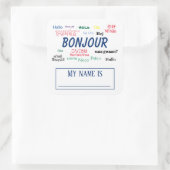 ボンジュールハローワールドトラベル言語カラフル名 スクエアシール (バッグ)