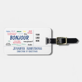 ボンジュールハローワールドトラベル言語カラフル名 ラゲッジタグ
