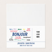 ボンジュールハローワールドトラベル言語カラフル名 名刺 (外部フラット)