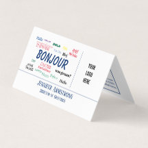 ボンジュールハローワールドトラベル言語カラフル名