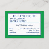 ボンジュールハローワールドトラベル言語カラフル名 名刺 (裏面)