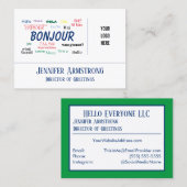 ボンジュールハローワールドトラベル言語カラフル名 名刺 (正面/裏面)