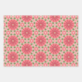 ボンジュールバラ赤とピンク ラッピングペーパーシート (正面3)