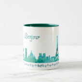 ボンジュールパリウォーターカラーシルエット ツートーンマグカップ (中央)