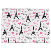 ボンジュールパリパターンパーティー抱き枕 ラージペーパーバッグ (裏面)