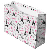 ボンジュールパリパターンパーティー抱き枕 ラージペーパーバッグ (裏面アングル)