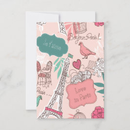 ボンジュールパリホリデイ&シースナースポストカード 招待状