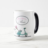 ボンジュールパリホワイトエッフェルタワー モーフィングマグカップ (正面右)