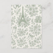 ボンジュールビーブックスフォーベビーセージグリーンジュフランスのイ エンクロージャーカード (裏面)