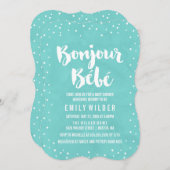 ボンジュールビーベウォーターカラーベビーシャワー 招待状 (正面/裏面)