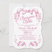 ボンジュールビーベフレンチベビーシャワー招待 招待状 (正面)