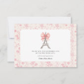 ボンジュールビーベロマンティックピンクフランスのサンキューカード カード