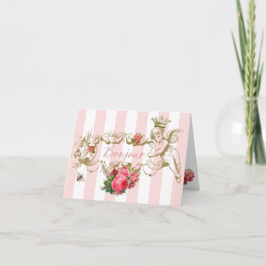 ボンジュールフランスのインスパイアノートカード サンキューカード (正面)