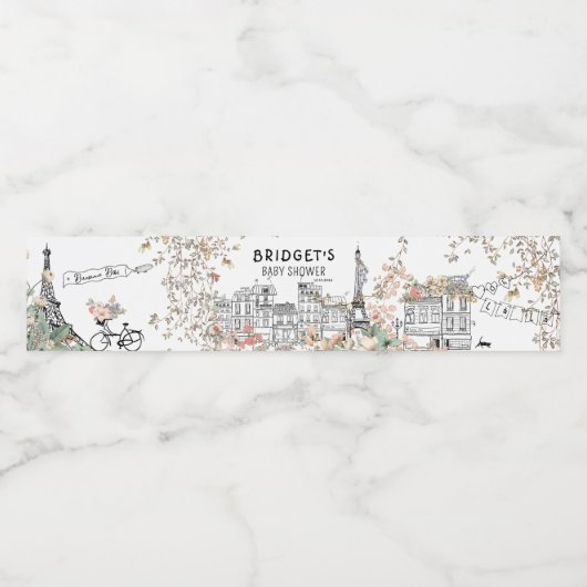 ボンジュールフランスのベ男女兼用ベビシャワー ペットボトルラベル (シングルラベル)