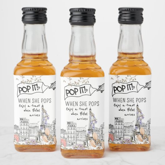 ボンジュールフランスのベ男女兼用ベビシャワー リキュールボトルラベル (ボトル)