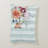 ボンジュールフランスの装飾ストライプフローラリラックス アクセントクッション (裏面(縦))
