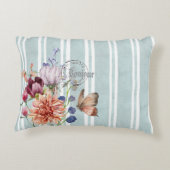 ボンジュールフランスの装飾ストライプフローラリラックス アクセントクッション (裏面)
