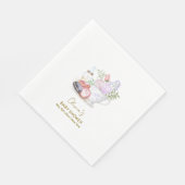 ボンジュールフローラマカロンミルクティベイビーシャワー スタンダードランチョンナプキン (角)