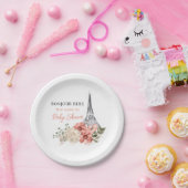 ボンジュールベエッフェルタワーパリベビーシャワー ペーパープレート (パーティー)