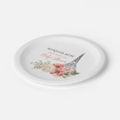 ボンジュールベエッフェルタワーパリベビーシャワー ペーパープレート (アングル)