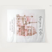 ボンジュールベパティスリーベビーシャワー背景 タペストリー (正面(横))