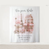 ボンジュールベパティスリーベビーシャワー背景 タペストリー (正面)