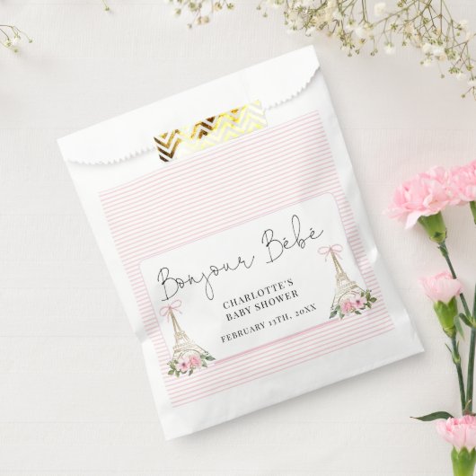 ボンジュールベパリスピフランスのンクエッフェルベビーシャワー フェイバーバッグ (封をした状態)