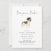 ボンジュールベパリスブルドッグフランスのベビーシャワー 招待状 (正面)