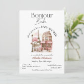 ボンジュールベパリピフランスのンクカフェベビーシャワー 招待状 (スタンド正面)