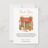 ボンジュールベパリフランスのカフェベビーシャワー サンキューカード (正面)